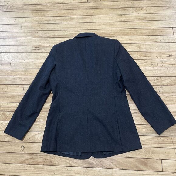 Briggs NY 100% Wool Suit Jacket Women 8 Charcoal Gray 1 Button Modern Cut Blazer - Picture 2 of 16
